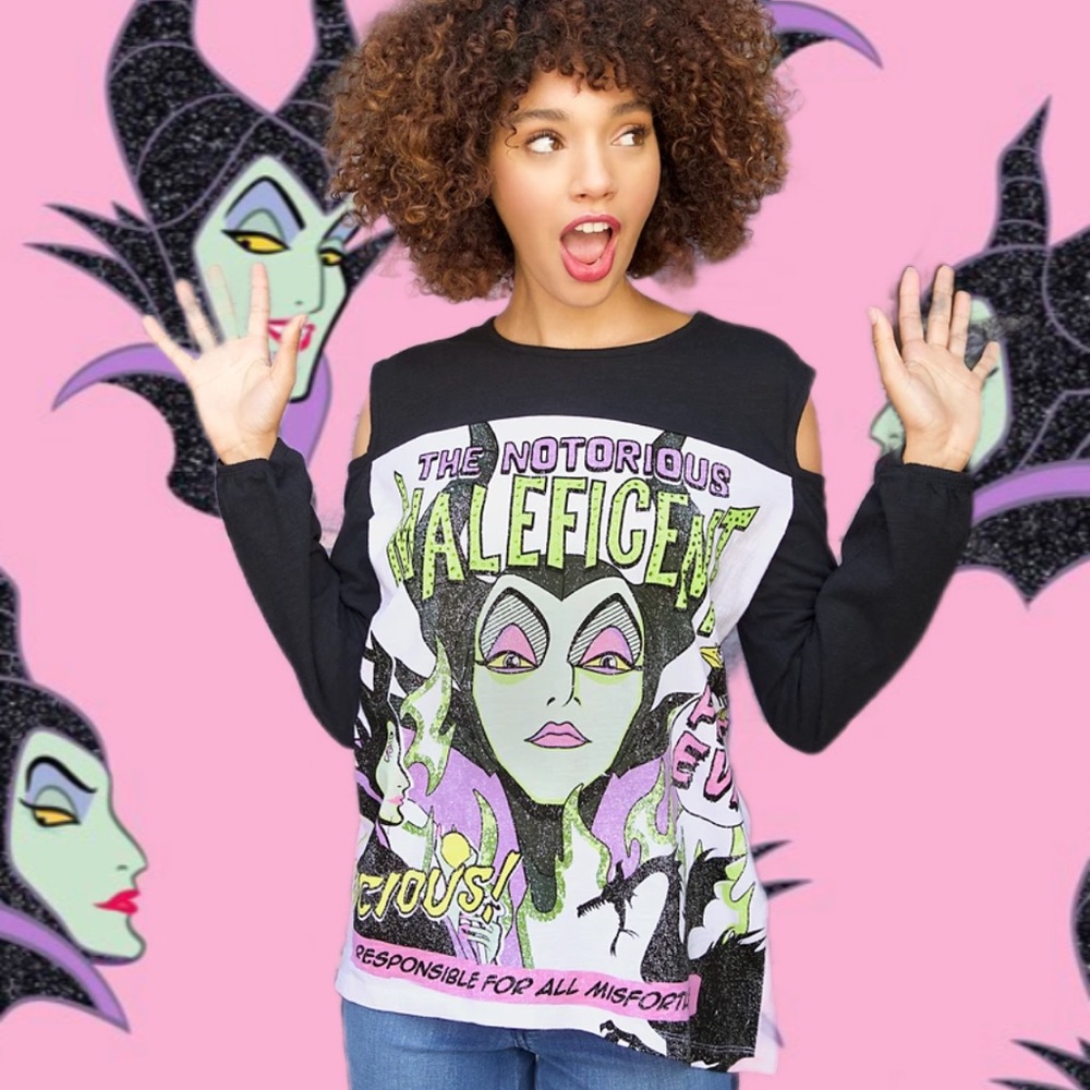 Disney Parks Maleficent Cold Shoulder T-Shirt